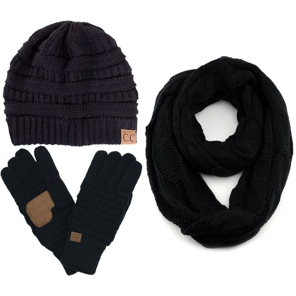 C.C | Accessories | Cc 3pc Knit Warm Beanie Gloves Scarves  display picture 1